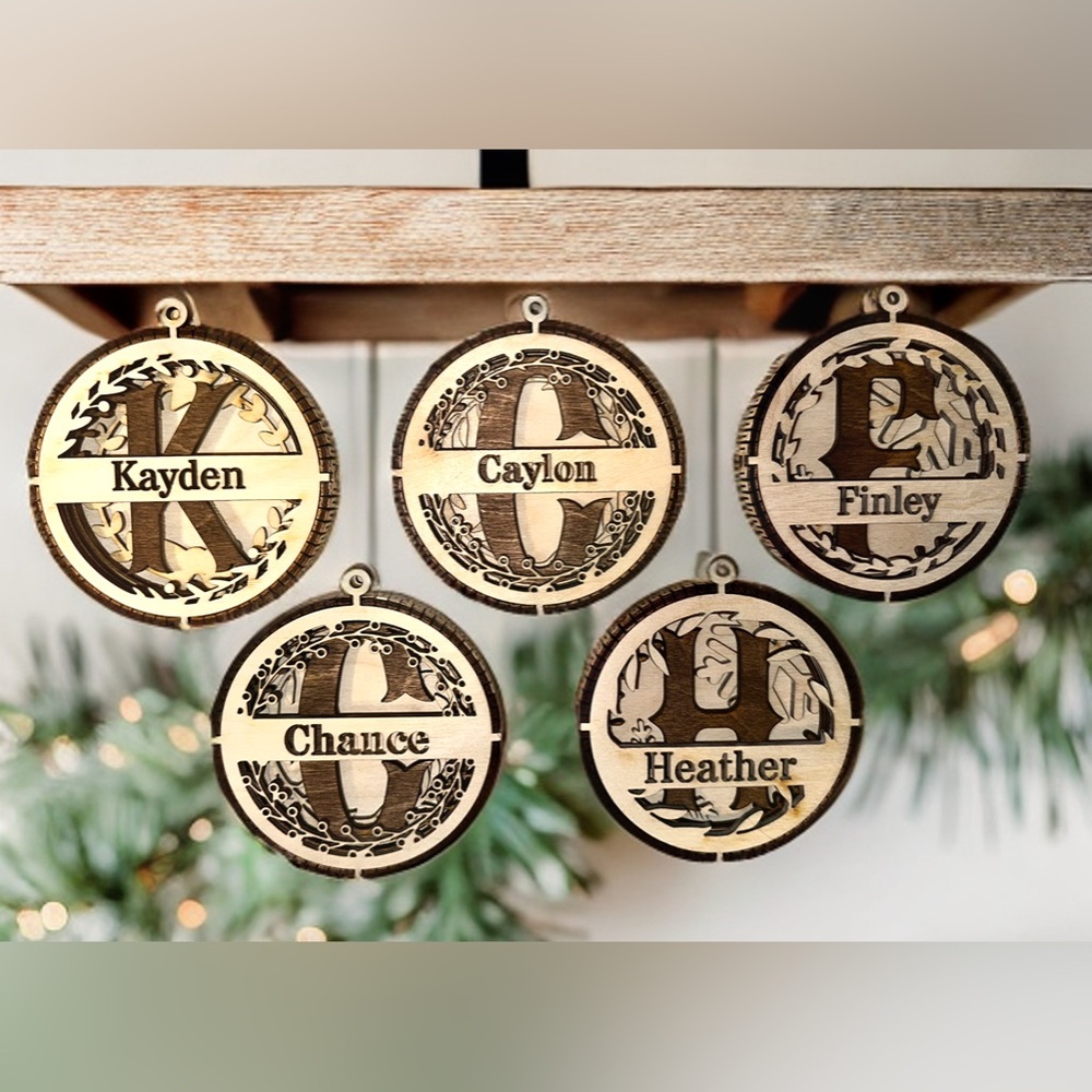 Customizable Monogram Christmas ornament
